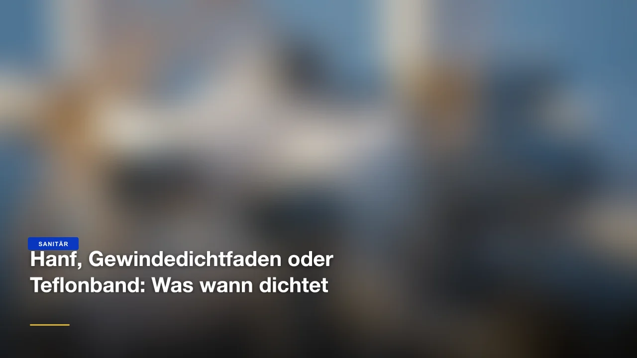 Hanf, Gewindedichtfaden oder Teflonband: Was wann dichtet