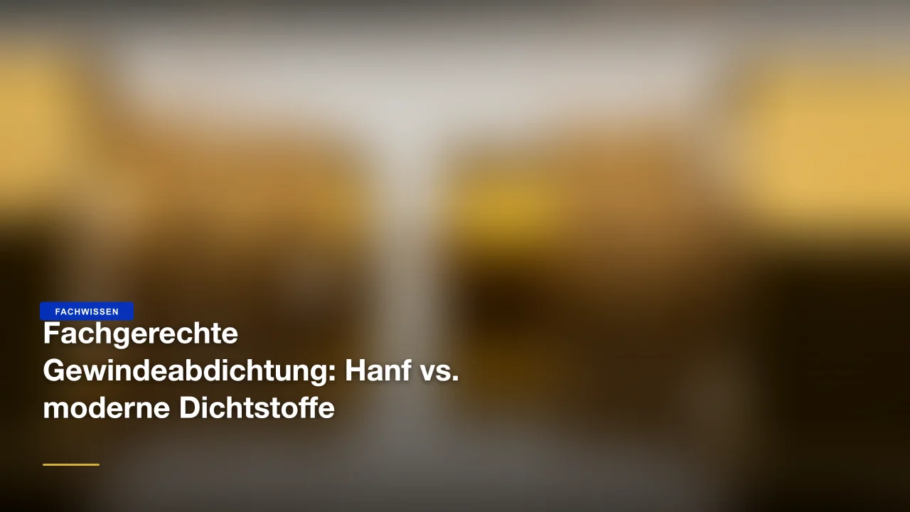 Fachgerechte Gewindeabdichtung: Hanf vs. moderne Dichtstoffe
