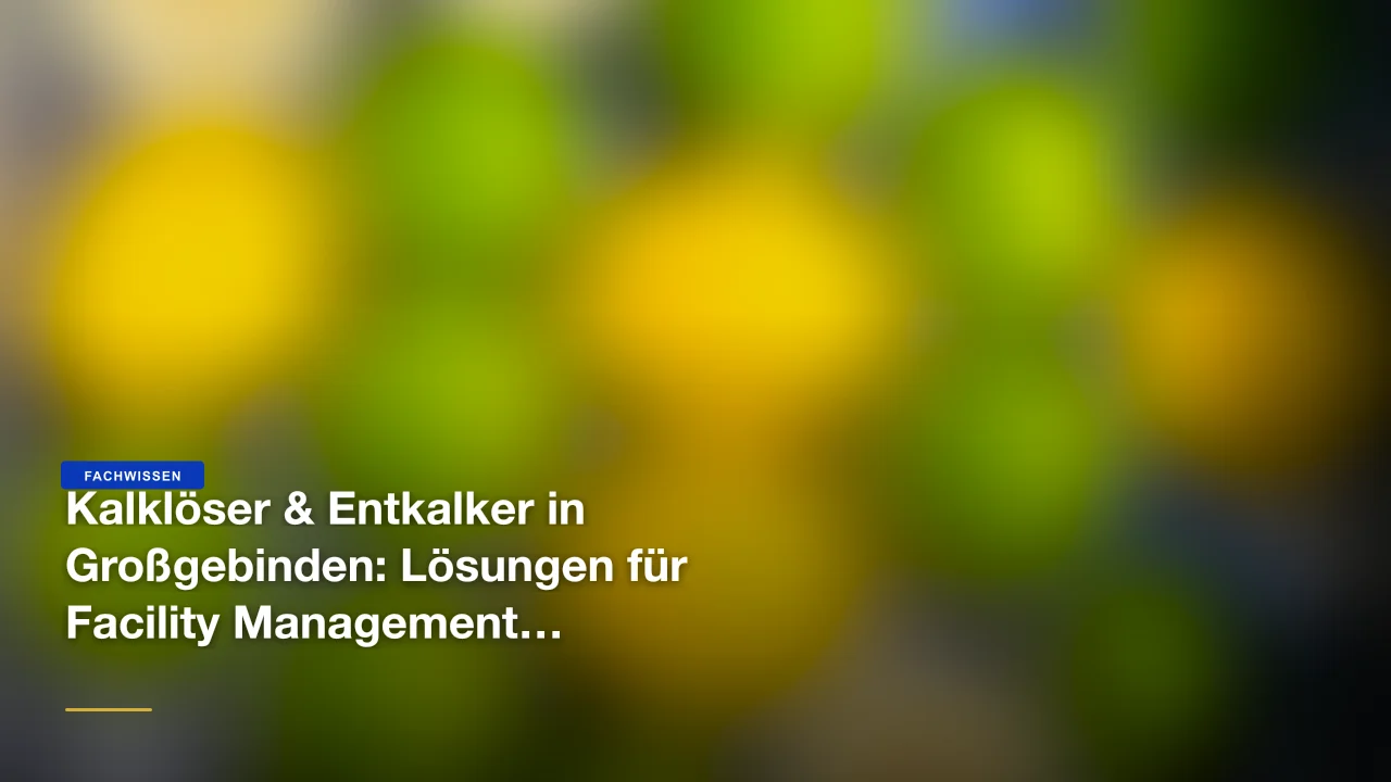 Kalklöser & Entkalker in Großgebinden: Lösungen für Facility Management und Gastronomie